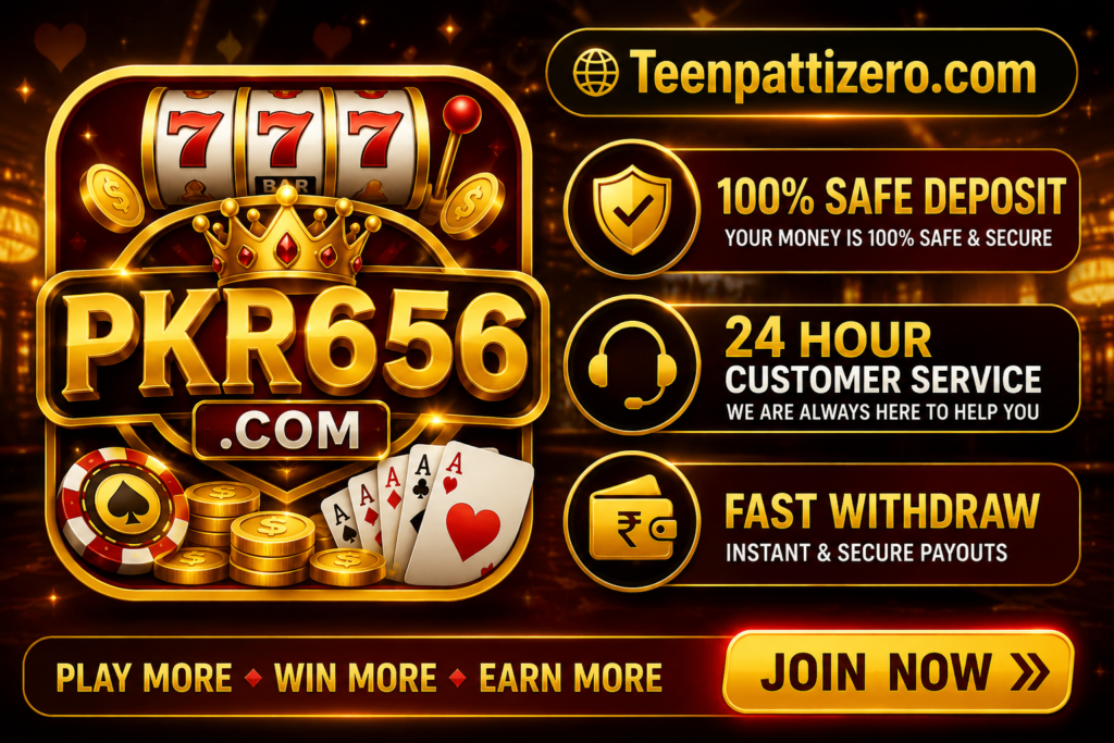 PKR656 Game banner with Teenpattizero.com and gaming features
