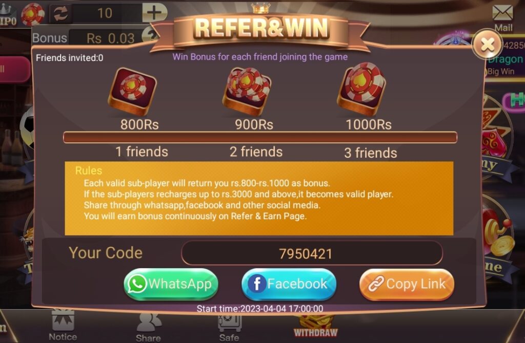 3 Patti Ludo Refer & Earn Program in Pakistan