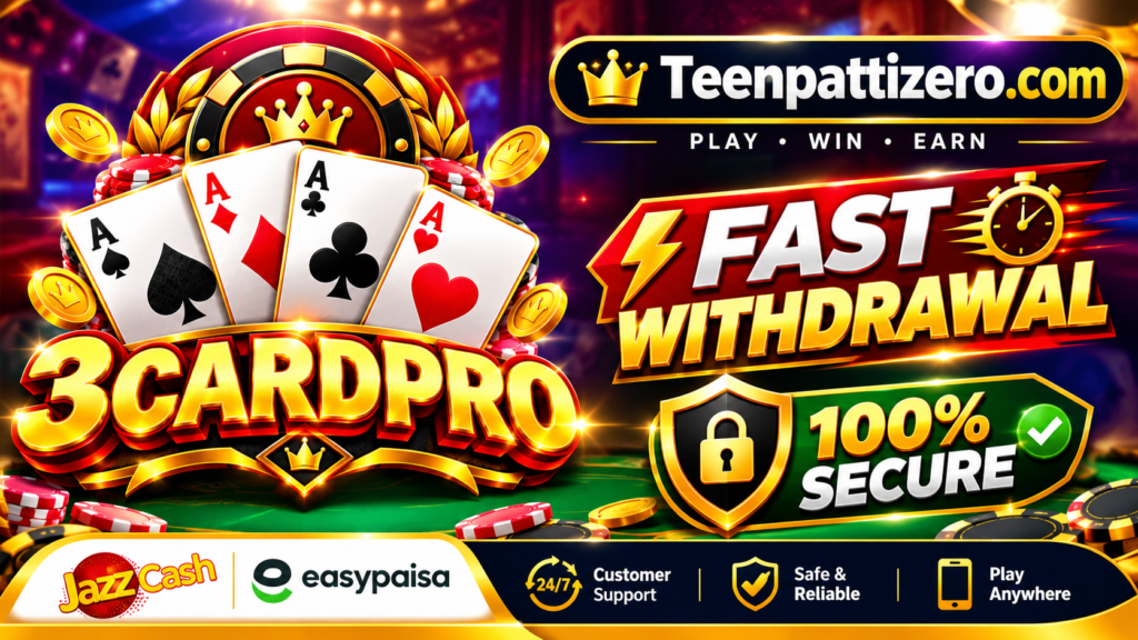 3Card Pro Game Fast Withdrawal 100% Secure Banner