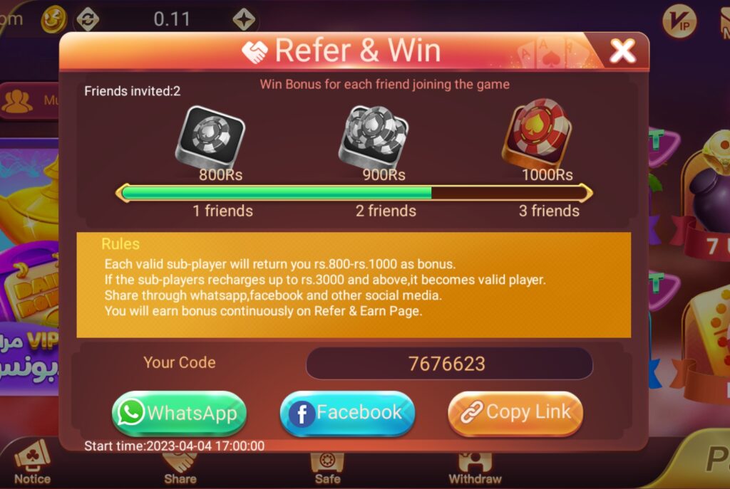 3Patti Gold Game Refer & Win