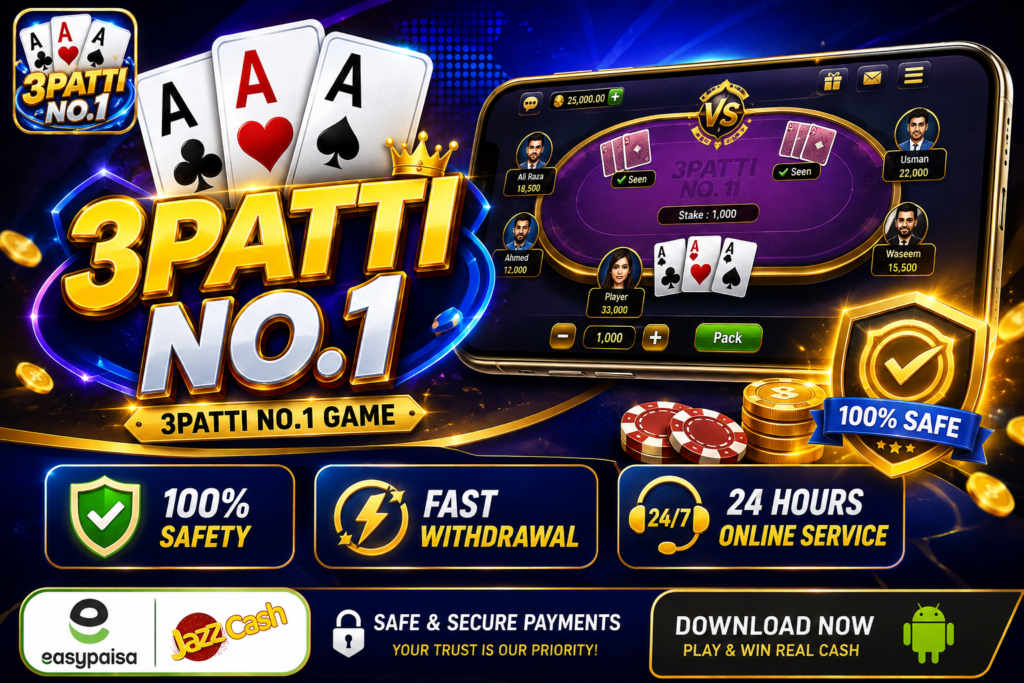 3 Patti No1 Game banner with mobile game screen
