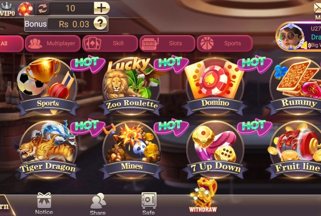 Games Available in 3 Patti Ludo – 3 Patti, Ludo & More