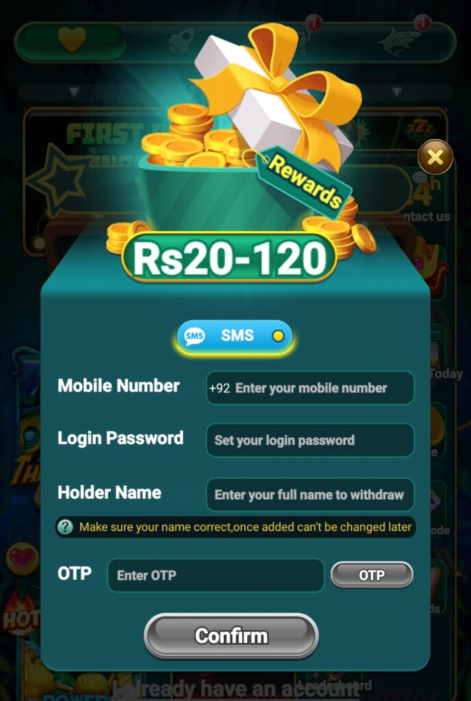 Spin Win PK Game Login and Registration